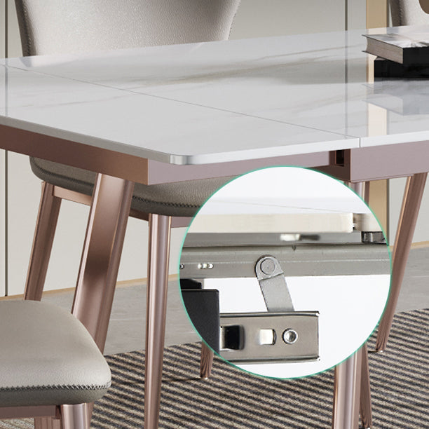 Luxury 1/4/5/7 Pieces Dining Set Sintered Stone Extendable Dining Table with Chairs Clearhalo 'Dining Room Sets' 'Dining Tables & Seating' 'dining_room_set' 'furn' 'furn_dining_room_set' 'Furniture' 'furniture_dining_room_set' 'Kitchen & Dining Furniture' 'kitchen&dining_furn' 'kitchen' 4654946