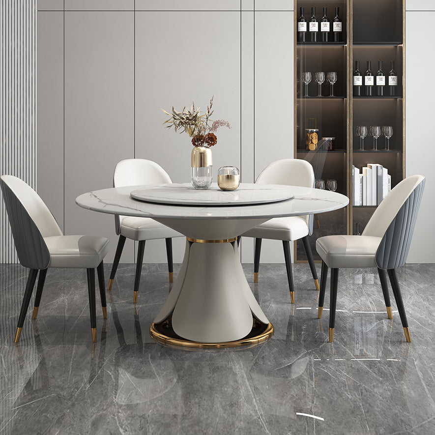 Modern Style 1/4/5/7/9 Pieces Dining Sintered Stone Dining Table Set with Metal Legs Clearhalo 'Dining Room Sets' 'Dining Tables & Seating' 'dining_room_set' 'furn' 'furn_dining_room_set' 'Furniture' 'furniture_dining_room_set' 'Kitchen & Dining Furniture' 'kitchen&dining_furn' 'kitchen' 4654957