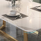 Nordic Glam 1/4/5/6/7 Pieces Dining Sintered Stone Dining Table Set with Metal Legs Clearhalo 'Dining Room Sets' 'Dining Tables & Seating' 'dining_room_set' 'furn' 'furn_dining_room_set' 'Furniture' 'furniture_dining_room_set' 'Kitchen & Dining Furniture' 'kitchen&dining_furn' 'kitchen' 4654991
