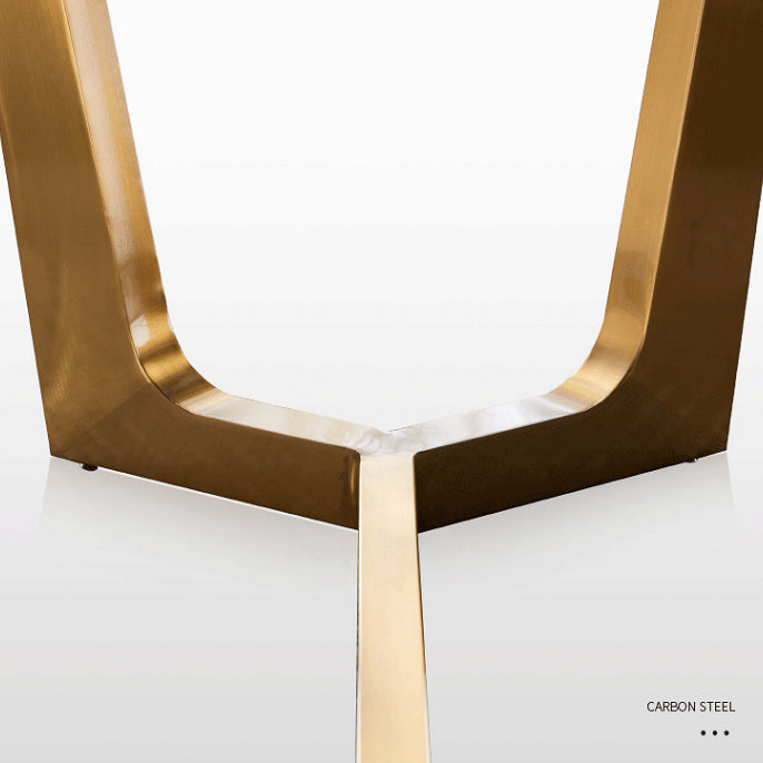 Nordic Glam 1/4/5/6/7 Pieces Dining Sintered Stone Dining Table Set with Metal Legs Clearhalo 'Dining Room Sets' 'Dining Tables & Seating' 'dining_room_set' 'furn' 'furn_dining_room_set' 'Furniture' 'furniture_dining_room_set' 'Kitchen & Dining Furniture' 'kitchen&dining_furn' 'kitchen' 4654992