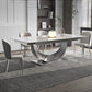 Designer Style 1/4/5/7 Pieces Dining Set Sintered Stone Table with Leather Chairs Clearhalo 'Dining Room Sets' 'Dining Tables & Seating' 'dining_room_set' 'furn' 'furn_dining_room_set' 'Furniture' 'furniture_dining_room_set' 'Kitchen & Dining Furniture' 'kitchen&dining_furn' 'kitchen' 4654999