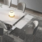 Designer Style 1/4/5/7 Pieces Dining Set Sintered Stone Table with Leather Chairs Clearhalo 'Dining Room Sets' 'Dining Tables & Seating' 'dining_room_set' 'furn' 'furn_dining_room_set' 'Furniture' 'furniture_dining_room_set' 'Kitchen & Dining Furniture' 'kitchen&dining_furn' 'kitchen' 4655003