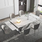 Designer Style 1/4/5/7 Pieces Dining Set Sintered Stone Table with Leather Chairs Clearhalo 'Dining Room Sets' 'Dining Tables & Seating' 'dining_room_set' 'furn' 'furn_dining_room_set' 'Furniture' 'furniture_dining_room_set' 'Kitchen & Dining Furniture' 'kitchen&dining_furn' 'kitchen' 4655005