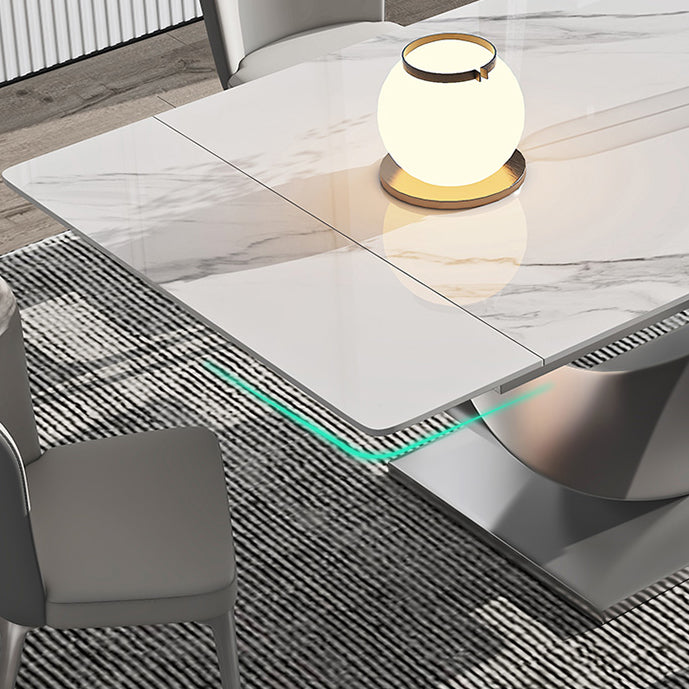 Designer Style 1/4/5/7 Pieces Dining Set Sintered Stone Table with Leather Chairs Clearhalo 'Dining Room Sets' 'Dining Tables & Seating' 'dining_room_set' 'furn' 'furn_dining_room_set' 'Furniture' 'furniture_dining_room_set' 'Kitchen & Dining Furniture' 'kitchen&dining_furn' 'kitchen' 4655006