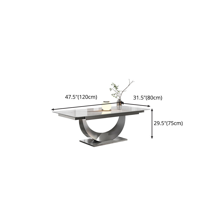 Designer Style 1/4/5/7 Pieces Dining Set Sintered Stone Table with Leather Chairs Clearhalo 'Dining Room Sets' 'Dining Tables & Seating' 'dining_room_set' 'furn' 'furn_dining_room_set' 'Furniture' 'furniture_dining_room_set' 'Kitchen & Dining Furniture' 'kitchen&dining_furn' 'kitchen' 4655009