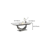 Designer Style 1/4/5/7 Pieces Dining Set Sintered Stone Table with Leather Chairs Clearhalo 'Dining Room Sets' 'Dining Tables & Seating' 'dining_room_set' 'furn' 'furn_dining_room_set' 'Furniture' 'furniture_dining_room_set' 'Kitchen & Dining Furniture' 'kitchen&dining_furn' 'kitchen' 4655010