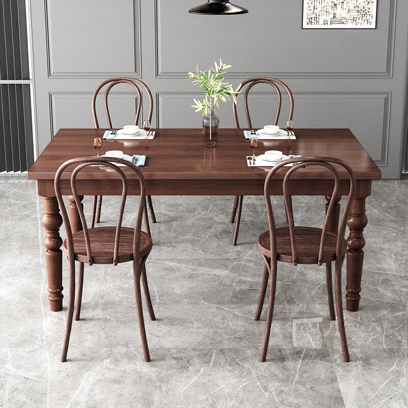1/4/5/7 Pieces Dining Room Set Traditional Natural 4 Legs Table with Windsor Chairs 5 Pieces: Table, 4 Chairs Clearhalo 'Dining Room Sets' 'Dining Tables & Seating' 'dining_room_set' 'furn' 'furn_dining_room_set' 'Furniture' 'furniture_dining_room_set' 'Kitchen & Dining Furniture' 'kitchen&dining_furn' 'kitchen' 4655015