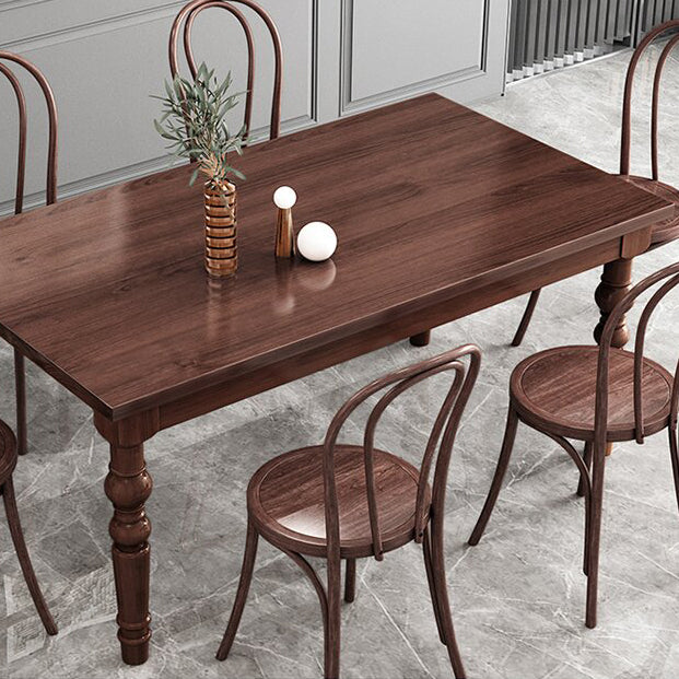 1/4/5/7 Pieces Dining Room Set Traditional Natural 4 Legs Table with Windsor Chairs Clearhalo 'Dining Room Sets' 'Dining Tables & Seating' 'dining_room_set' 'furn' 'furn_dining_room_set' 'Furniture' 'furniture_dining_room_set' 'Kitchen & Dining Furniture' 'kitchen&dining_furn' 'kitchen' 4655020