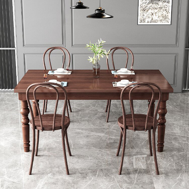 1/4/5/7 Pieces Dining Room Set Traditional Natural 4 Legs Table with Windsor Chairs Clearhalo 'Dining Room Sets' 'Dining Tables & Seating' 'dining_room_set' 'furn' 'furn_dining_room_set' 'Furniture' 'furniture_dining_room_set' 'Kitchen & Dining Furniture' 'kitchen&dining_furn' 'kitchen' 4655025