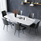 Designer Style 1/5/7 Pieces Dining Set Sintered Stone Dining Table with Leather Chairs 7 Pieces: Table, 6 Chairs Clearhalo 'Dining Room Sets' 'Dining Tables & Seating' 'dining_room_set' 'furn' 'furn_dining_room_set' 'Furniture' 'furniture_dining_room_set' 'Kitchen & Dining Furniture' 'kitchen&dining_furn' 'kitchen' 4655033