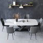 Designer Style 1/5/7 Pieces Dining Set Sintered Stone Dining Table with Leather Chairs Clearhalo 'Dining Room Sets' 'Dining Tables & Seating' 'dining_room_set' 'furn' 'furn_dining_room_set' 'Furniture' 'furniture_dining_room_set' 'Kitchen & Dining Furniture' 'kitchen&dining_furn' 'kitchen' 4655035