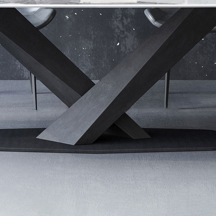 Designer Style 1/5/7 Pieces Dining Set Sintered Stone Dining Table with Leather Chairs Clearhalo 'Dining Room Sets' 'Dining Tables & Seating' 'dining_room_set' 'furn' 'furn_dining_room_set' 'Furniture' 'furniture_dining_room_set' 'Kitchen & Dining Furniture' 'kitchen&dining_furn' 'kitchen' 4655040