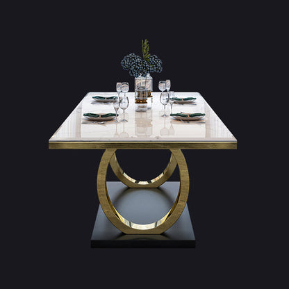 Modern 1/4/5/7 Pieces White Dining Table Set with Marble Top Rectangle Dinette Set Clearhalo 'Dining Room Sets' 'Dining Tables & Seating' 'dining_room_set' 'furn' 'furn_dining_room_set' 'Furniture' 'furniture_dining_room_set' 'Kitchen & Dining Furniture' 'kitchen&dining_furn' 'kitchen' 4655048