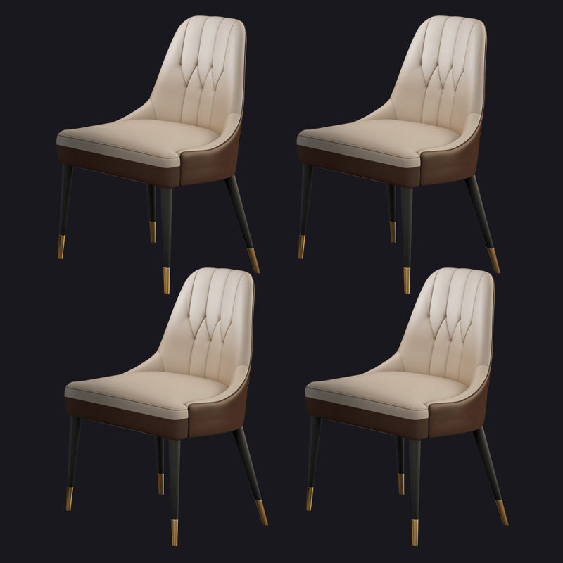 Modern 1/4/5/7 Pieces White Dining Table Set with Marble Top Rectangle Dinette Set 4 Brown Chairs Clearhalo 'Dining Room Sets' 'Dining Tables & Seating' 'dining_room_set' 'furn' 'furn_dining_room_set' 'Furniture' 'furniture_dining_room_set' 'Kitchen & Dining Furniture' 'kitchen&dining_furn' 'kitchen' 4655049