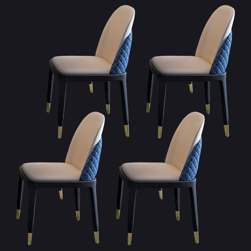 Modern 1/4/5/7 Pieces White Dining Table Set with Marble Top Rectangle Dinette Set 4 Blue Chairs Clearhalo 'Dining Room Sets' 'Dining Tables & Seating' 'dining_room_set' 'furn' 'furn_dining_room_set' 'Furniture' 'furniture_dining_room_set' 'Kitchen & Dining Furniture' 'kitchen&dining_furn' 'kitchen' 4655051