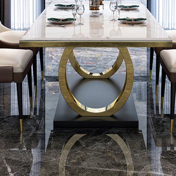 Modern 1/4/5/7 Pieces White Dining Table Set with Marble Top Rectangle Dinette Set Clearhalo 'Dining Room Sets' 'Dining Tables & Seating' 'dining_room_set' 'furn' 'furn_dining_room_set' 'Furniture' 'furniture_dining_room_set' 'Kitchen & Dining Furniture' 'kitchen&dining_furn' 'kitchen' 4655058