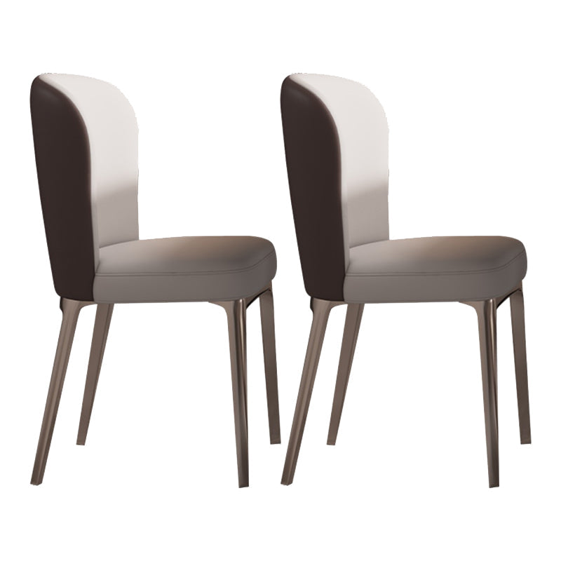 Pedestal 1/2/5/7 Pieces Dining Table Set Stainless Steel Dining Table and Chairs 2 White-gold Chairs Clearhalo 'Dining Room Sets' 'Dining Tables & Seating' 'dining_room_set' 'furn' 'furn_dining_room_set' 'Furniture' 'furniture_dining_room_set' 'Kitchen & Dining Furniture' 'kitchen&dining_furn' 'kitchen' 4655068