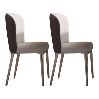 Pedestal 1/2/5/7 Pieces Dining Table Set Stainless Steel Dining Table and Chairs 2 White-gold Chairs Clearhalo 'Dining Room Sets' 'Dining Tables & Seating' 'dining_room_set' 'furn' 'furn_dining_room_set' 'Furniture' 'furniture_dining_room_set' 'Kitchen & Dining Furniture' 'kitchen&dining_furn' 'kitchen' 4655068