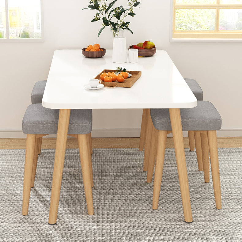 Modern 1/5 Pieces Dining Set Geometry Wood Dining Table for Dining Room Clearhalo 'Dining Room Sets' 'Dining Tables & Seating' 'dining_room_set' 'furn' 'furn_dining_room_set' 'Furniture' 'furniture_dining_room_set' 'Kitchen & Dining Furniture' 'kitchen&dining_furn' 'kitchen' 4655101