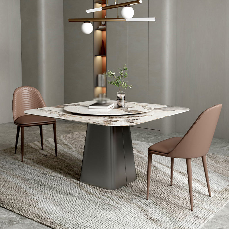 Modern 1/3/5 Square Dining Table Set Sintered Stone Dining Table for Home 3 Pieces: Table, 2 Chairs Clearhalo 'Dining Room Sets' 'Dining Tables & Seating' 'dining_room_set' 'furn' 'furn_dining_room_set' 'Furniture' 'furniture_dining_room_set' 'Kitchen & Dining Furniture' 'kitchen&dining_furn' 'kitchen' 4655106