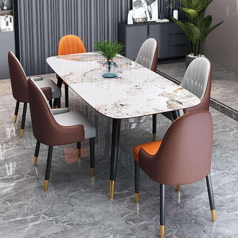 Living Room Furniture Stone 4 Solid Wood Legs Traditional Luxury Dining Table Without Chairs Clearhalo ' dining_table' 'Dining Tables & Seating' 'Dining Tables' 'furn' 'furn_dining_table' 'Furniture' 'furniture_dining_table' 'Kitchen & Dining Furniture' 'kitchen&dining_furn' 'kitchen' 'kitchen_dining_table' 4655118
