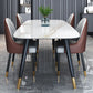 Living Room Furniture Stone 4 Solid Wood Legs Traditional Luxury Dining Table White Without Chairs Clearhalo ' dining_table' 'Dining Tables & Seating' 'Dining Tables' 'furn' 'furn_dining_table' 'Furniture' 'furniture_dining_table' 'Kitchen & Dining Furniture' 'kitchen&dining_furn' 'kitchen' 'kitchen_dining_table' 4655120
