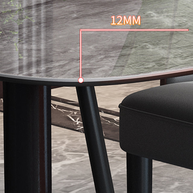 Living Room Furniture Stone 4 Solid Wood Legs Traditional Luxury Dining Table Clearhalo ' dining_table' 'Dining Tables & Seating' 'Dining Tables' 'furn' 'furn_dining_table' 'Furniture' 'furniture_dining_table' 'Kitchen & Dining Furniture' 'kitchen&dining_furn' 'kitchen' 'kitchen_dining_table' 4655125