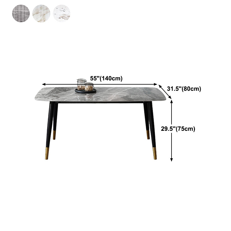 Living Room Furniture Stone 4 Solid Wood Legs Traditional Luxury Dining Table Clearhalo ' dining_table' 'Dining Tables & Seating' 'Dining Tables' 'furn' 'furn_dining_table' 'Furniture' 'furniture_dining_table' 'Kitchen & Dining Furniture' 'kitchen&dining_furn' 'kitchen' 'kitchen_dining_table' 4655129