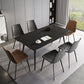 Contemporary Modern Rectangle Stone Table 4 Legs Dinner Room Table Black Without Chairs Clearhalo ' dining_table' 'Dining Tables & Seating' 'Dining Tables' 'furn' 'furn_dining_table' 'Furniture' 'furniture_dining_table' 'Kitchen & Dining Furniture' 'kitchen&dining_furn' 'kitchen' 'kitchen_dining_table' 4655135