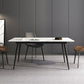 Contemporary Modern Rectangle Stone Table 4 Legs Dinner Room Table White 70.9"L x 35.4"W x 29.5"H Without Chairs Clearhalo ' dining_table' 'Dining Tables & Seating' 'Dining Tables' 'furn' 'furn_dining_table' 'Furniture' 'furniture_dining_table' 'Kitchen & Dining Furniture' 'kitchen&dining_furn' 'kitchen' 'kitchen_dining_table' 4655136