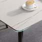 Contemporary Modern Rectangle Stone Table 4 Legs Dinner Room Table Clearhalo ' dining_table' 'Dining Tables & Seating' 'Dining Tables' 'furn' 'furn_dining_table' 'Furniture' 'furniture_dining_table' 'Kitchen & Dining Furniture' 'kitchen&dining_furn' 'kitchen' 'kitchen_dining_table' 4655138