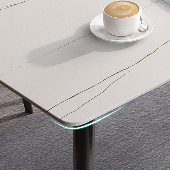Contemporary Modern Rectangle Stone Table 4 Legs Dinner Room Table Clearhalo ' dining_table' 'Dining Tables & Seating' 'Dining Tables' 'furn' 'furn_dining_table' 'Furniture' 'furniture_dining_table' 'Kitchen & Dining Furniture' 'kitchen&dining_furn' 'kitchen' 'kitchen_dining_table' 4655138