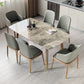 Rectangle Stone Dining table Traditional Luxury Dining Site Table with Wood Legs Clearhalo ' dining_table' 'Dining Tables & Seating' 'Dining Tables' 'furn' 'furn_dining_table' 'Furniture' 'furniture_dining_table' 'Kitchen & Dining Furniture' 'kitchen&dining_furn' 'kitchen' 'kitchen_dining_table' 4655158