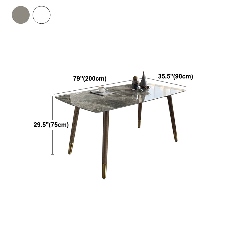 Rectangle Stone Dining table Traditional Luxury Dining Site Table with Wood Legs Clearhalo ' dining_table' 'Dining Tables & Seating' 'Dining Tables' 'furn' 'furn_dining_table' 'Furniture' 'furniture_dining_table' 'Kitchen & Dining Furniture' 'kitchen&dining_furn' 'kitchen' 'kitchen_dining_table' 4655165