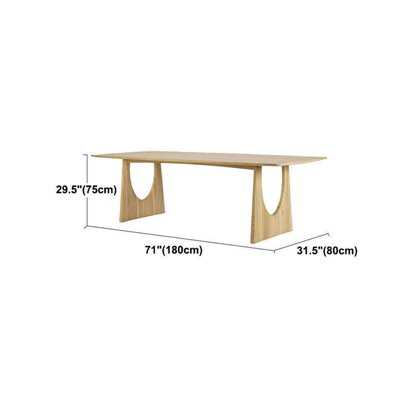 Rectangle Pine Wood Table for Restaurant Modern Dining Table with Double Pedestal Clearhalo ' dining_table' 'Dining Tables & Seating' 'Dining Tables' 'furn' 'furn_dining_table' 'Furniture' 'furniture_dining_table' 'Kitchen & Dining Furniture' 'kitchen&dining_furn' 'kitchen' 'kitchen_dining_table' 4655188
