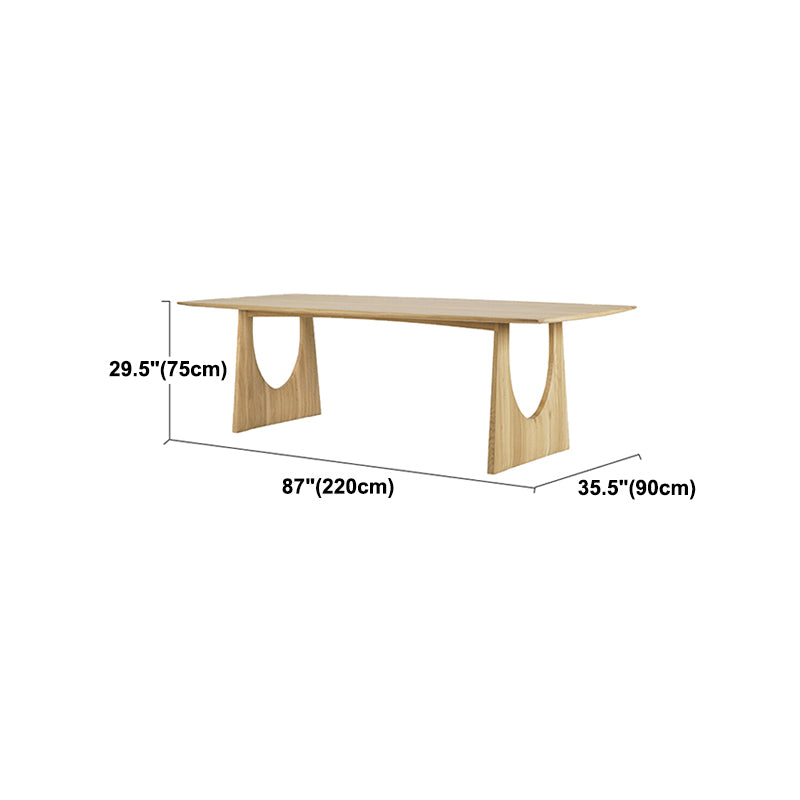 Rectangle Pine Wood Table for Restaurant Modern Dining Table with Double Pedestal Clearhalo ' dining_table' 'Dining Tables & Seating' 'Dining Tables' 'furn' 'furn_dining_table' 'Furniture' 'furniture_dining_table' 'Kitchen & Dining Furniture' 'kitchen&dining_furn' 'kitchen' 'kitchen_dining_table' 4655190