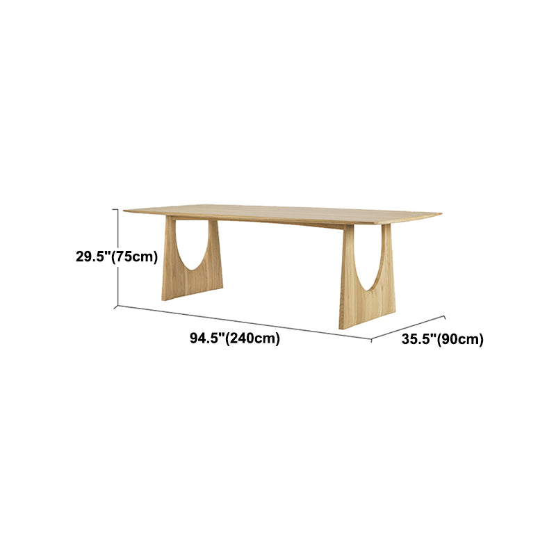 Rectangle Pine Wood Table for Restaurant Modern Dining Table with Double Pedestal Clearhalo ' dining_table' 'Dining Tables & Seating' 'Dining Tables' 'furn' 'furn_dining_table' 'Furniture' 'furniture_dining_table' 'Kitchen & Dining Furniture' 'kitchen&dining_furn' 'kitchen' 'kitchen_dining_table' 4655191