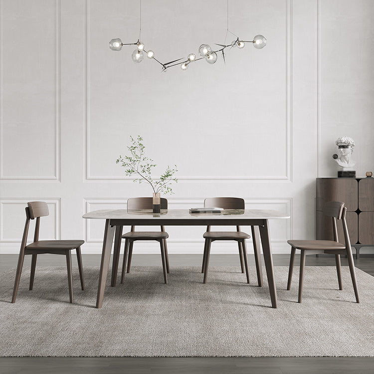 Modern Sintered Stone Dining Table Rectangle Dining Table for Dining Room Light Gray 59.1"L x 31.5"W x 29.5"H Without Chairs Clearhalo ' dining_table' 'Dining Tables & Seating' 'Dining Tables' 'furn' 'furn_dining_table' 'Furniture' 'furniture_dining_table' 'Kitchen & Dining Furniture' 'kitchen&dining_furn' 'kitchen' 'kitchen_dining_table' 4655201