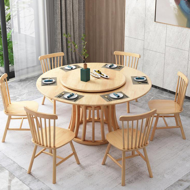 Wood Round Pedestal Dining Table Modern Dining Room Kitchen Home Furniture Natural 47.2"L x 47.2"W x 29.5"H Without Chairs Clearhalo ' dining_table' 'Dining Tables & Seating' 'Dining Tables' 'furn' 'furn_dining_table' 'Furniture' 'furniture_dining_table' 'Kitchen & Dining Furniture' 'kitchen&dining_furn' 'kitchen' 'kitchen_dining_table' 4655213