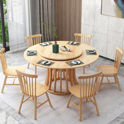 Wood Round Pedestal Dining Table Modern Dining Room Kitchen Home Furniture Natural 47.2"L x 47.2"W x 29.5"H Without Chairs Clearhalo ' dining_table' 'Dining Tables & Seating' 'Dining Tables' 'furn' 'furn_dining_table' 'Furniture' 'furniture_dining_table' 'Kitchen & Dining Furniture' 'kitchen&dining_furn' 'kitchen' 'kitchen_dining_table' 4655213