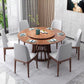 Wood Round Pedestal Dining Table Modern Dining Room Kitchen Home Furniture Walnut 47.2"L x 47.2"W x 29.5"H Without Chairs Clearhalo ' dining_table' 'Dining Tables & Seating' 'Dining Tables' 'furn' 'furn_dining_table' 'Furniture' 'furniture_dining_table' 'Kitchen & Dining Furniture' 'kitchen&dining_furn' 'kitchen' 'kitchen_dining_table' 4655215