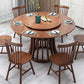 Wood Round Pedestal Dining Table Modern Dining Room Kitchen Home Furniture Walnut 51.2"L x 51.2"W x 29.5"H Without Chairs Clearhalo ' dining_table' 'Dining Tables & Seating' 'Dining Tables' 'furn' 'furn_dining_table' 'Furniture' 'furniture_dining_table' 'Kitchen & Dining Furniture' 'kitchen&dining_furn' 'kitchen' 'kitchen_dining_table' 4655216