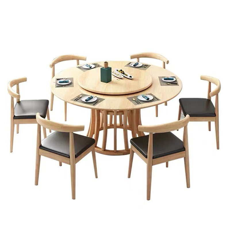 Wood Round Pedestal Dining Table Modern Dining Room Kitchen Home Furniture Natural Without Chairs Clearhalo ' dining_table' 'Dining Tables & Seating' 'Dining Tables' 'furn' 'furn_dining_table' 'Furniture' 'furniture_dining_table' 'Kitchen & Dining Furniture' 'kitchen&dining_furn' 'kitchen' 'kitchen_dining_table' 4655217