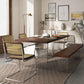 Solid Wood Top Dining Table Contemporary Dining Table with Double Pedestal Base Brown 70.9"L x 31.5"W x 29.5"H Without Chairs Clearhalo ' dining_table' 'Dining Tables & Seating' 'Dining Tables' 'furn' 'furn_dining_table' 'Furniture' 'furniture_dining_table' 'Kitchen & Dining Furniture' 'kitchen&dining_furn' 'kitchen' 'kitchen_dining_table' 4655271