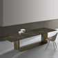 Rectangle Stone and Metal Dining table Modern Trestle Base Dining Table Black-Gold Without Chairs Clearhalo ' dining_table' 'Dining Tables & Seating' 'Dining Tables' 'furn' 'furn_dining_table' 'Furniture' 'furniture_dining_table' 'Kitchen & Dining Furniture' 'kitchen&dining_furn' 'kitchen' 'kitchen_dining_table' 4655288