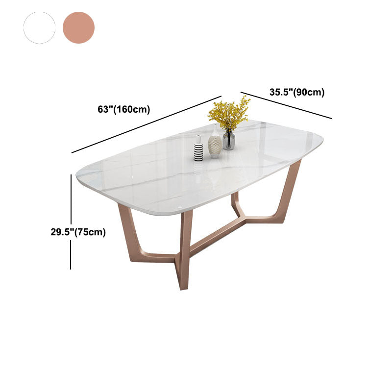 Sintered Stone Table for Restaurant Modern Rectangle Dining Table with Trestle Base Clearhalo ' dining_table' 'Dining Tables & Seating' 'Dining Tables' 'furn' 'furn_dining_table' 'Furniture' 'furniture_dining_table' 'Kitchen & Dining Furniture' 'kitchen&dining_furn' 'kitchen' 'kitchen_dining_table' 4655314
