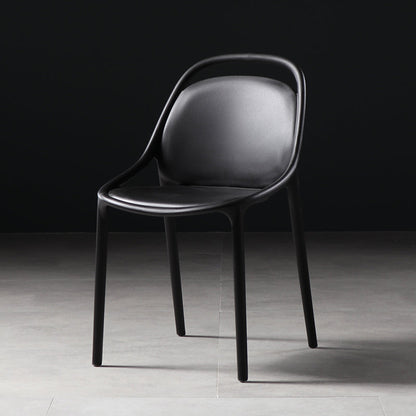 Modern Style Stackable Chairs Dining Armless Chairs with Plastic Legs for Kitchen Black 1 Piece Clearhalo ' kitchen&dining_furn' 'Dining Chairs' 'Dining Tables & Seating' 'dining_chair' 'furn' 'furn_dining_chair' 'Furniture' 'furniture_dining_chair' 'Kitchen & Dining Furniture' 'kitchen' 4655318