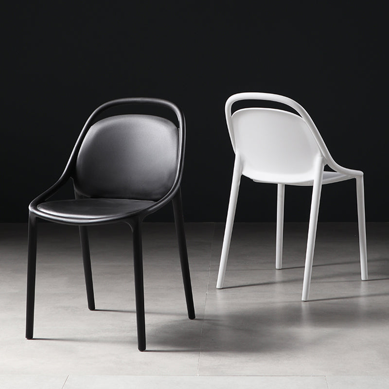 Modern Style Stackable Chairs Dining Armless Chairs with Plastic Legs for Kitchen Clearhalo ' kitchen&dining_furn' 'Dining Chairs' 'Dining Tables & Seating' 'dining_chair' 'furn' 'furn_dining_chair' 'Furniture' 'furniture_dining_chair' 'Kitchen & Dining Furniture' 'kitchen' 4655321