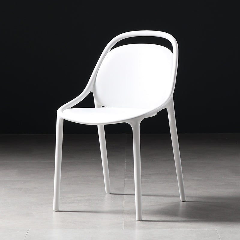 Modern Style Stackable Chairs Dining Armless Chairs with Plastic Legs for Kitchen White 1 Piece Clearhalo ' kitchen&dining_furn' 'Dining Chairs' 'Dining Tables & Seating' 'dining_chair' 'furn' 'furn_dining_chair' 'Furniture' 'furniture_dining_chair' 'Kitchen & Dining Furniture' 'kitchen' 4655324