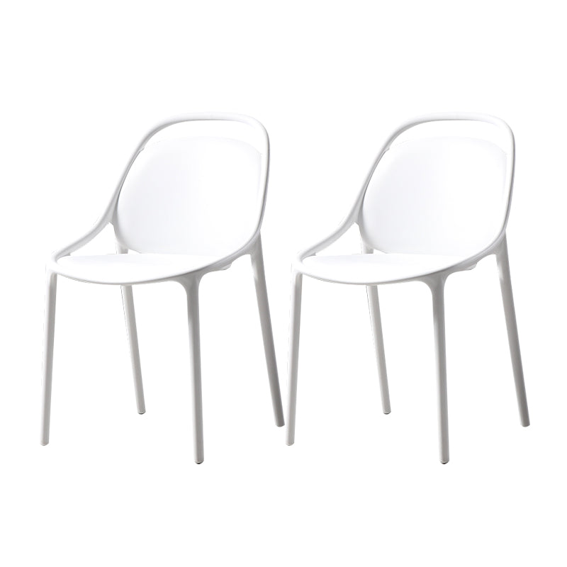 Modern Style Stackable Chairs Dining Armless Chairs with Plastic Legs for Kitchen White 2 Piece Set Clearhalo ' kitchen&dining_furn' 'Dining Chairs' 'Dining Tables & Seating' 'dining_chair' 'furn' 'furn_dining_chair' 'Furniture' 'furniture_dining_chair' 'Kitchen & Dining Furniture' 'kitchen' 4655325